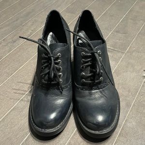 Born black leather booties